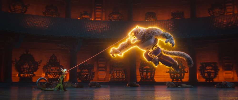 (from left) The Chameleon (Viola Davis), (right) Tai Lung (Ian McShane) in Kung Fu Panda 4 directed by Mike Mitchell.